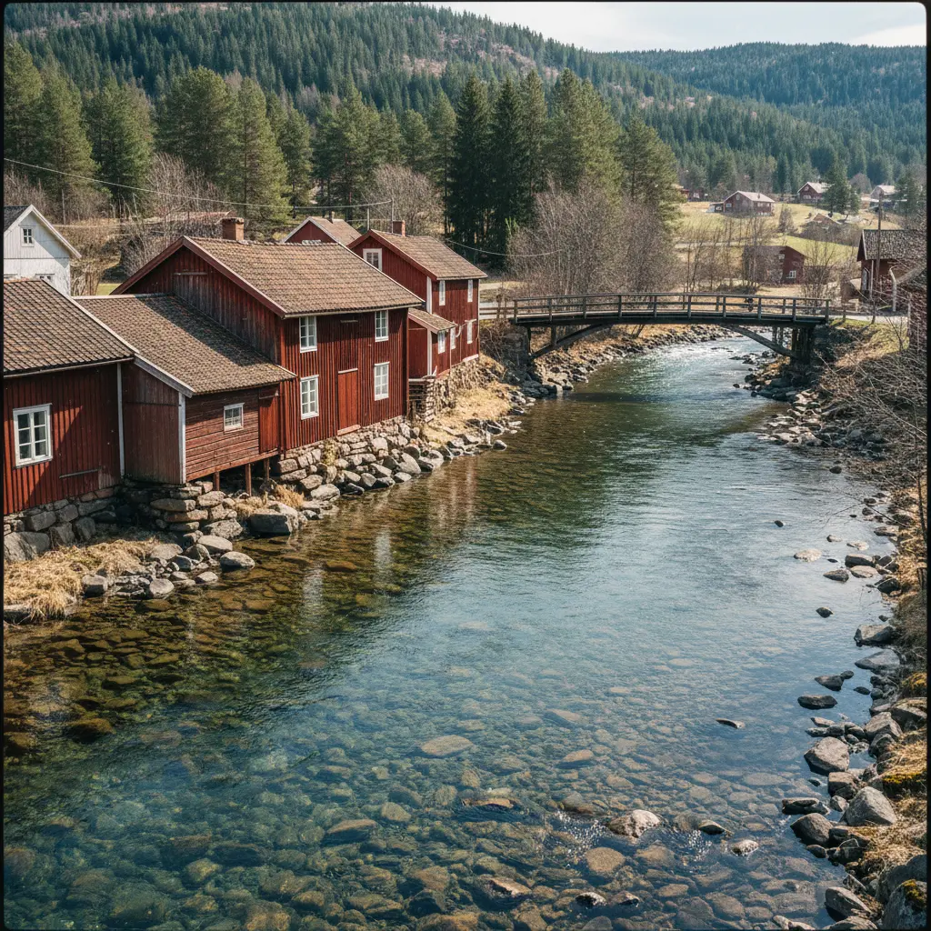 Österdalälven Fluss bei Älvdalen mit Waldufern