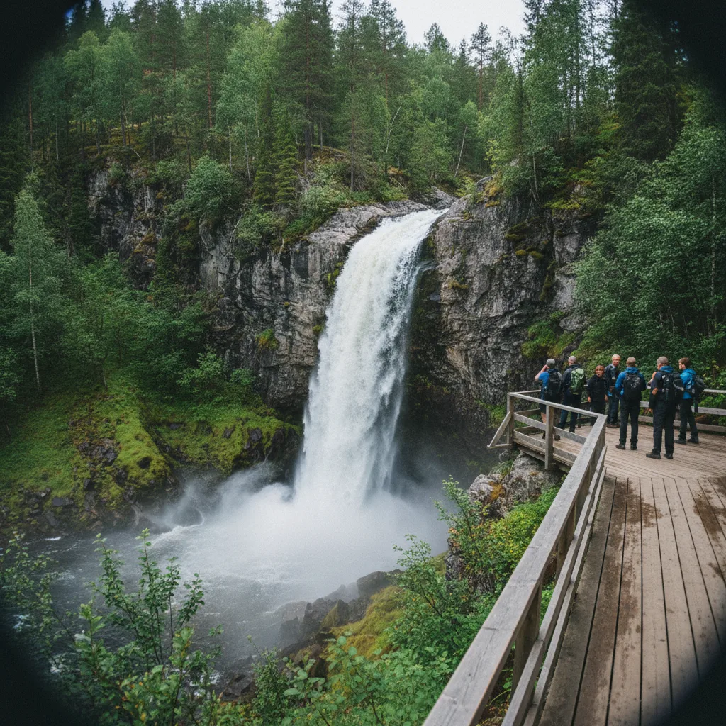 Njupeskär Wasserfall im Fulufjället Nationalpark bei Älvdalen