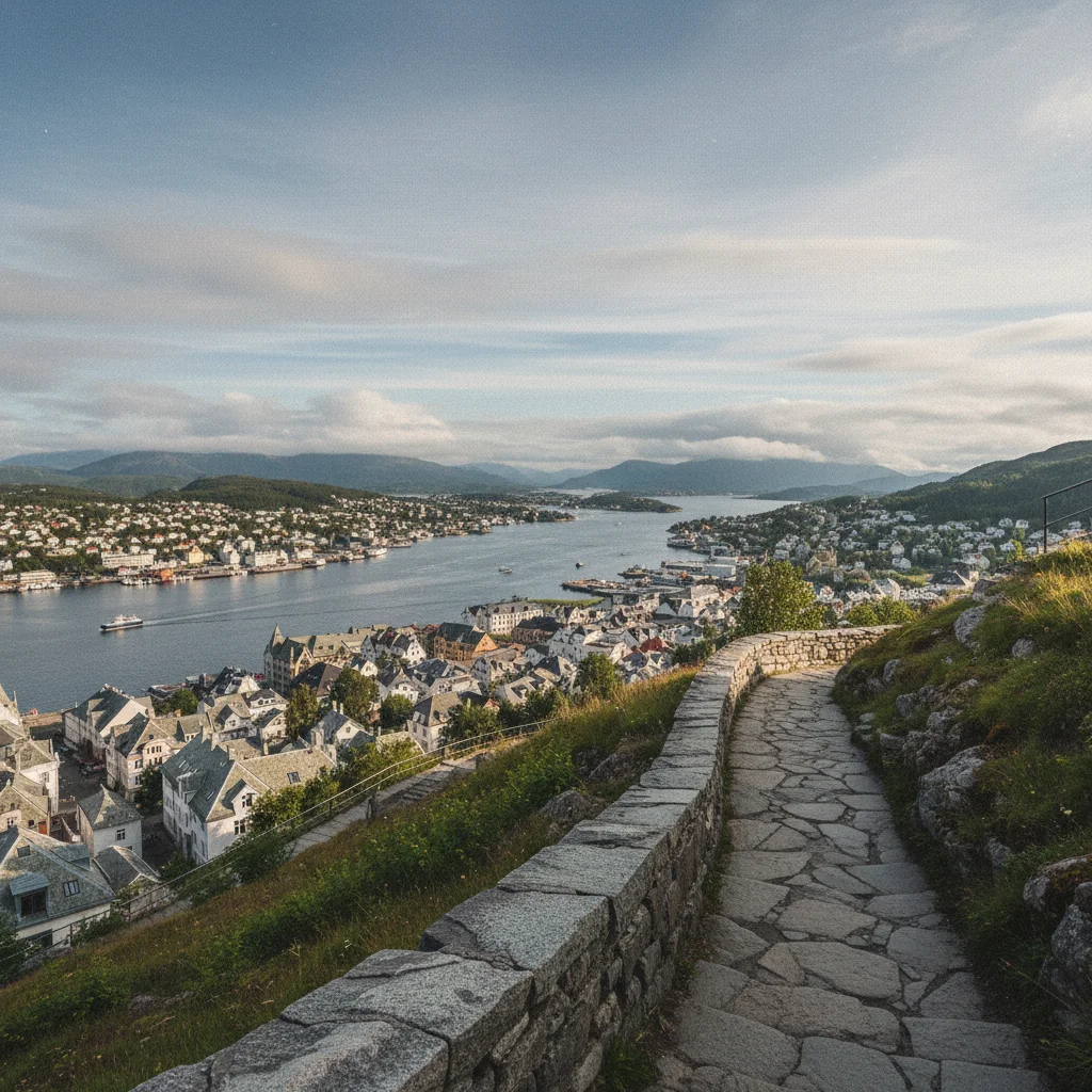 Panoramablick von Aksla über Ålesund und die Inseln
