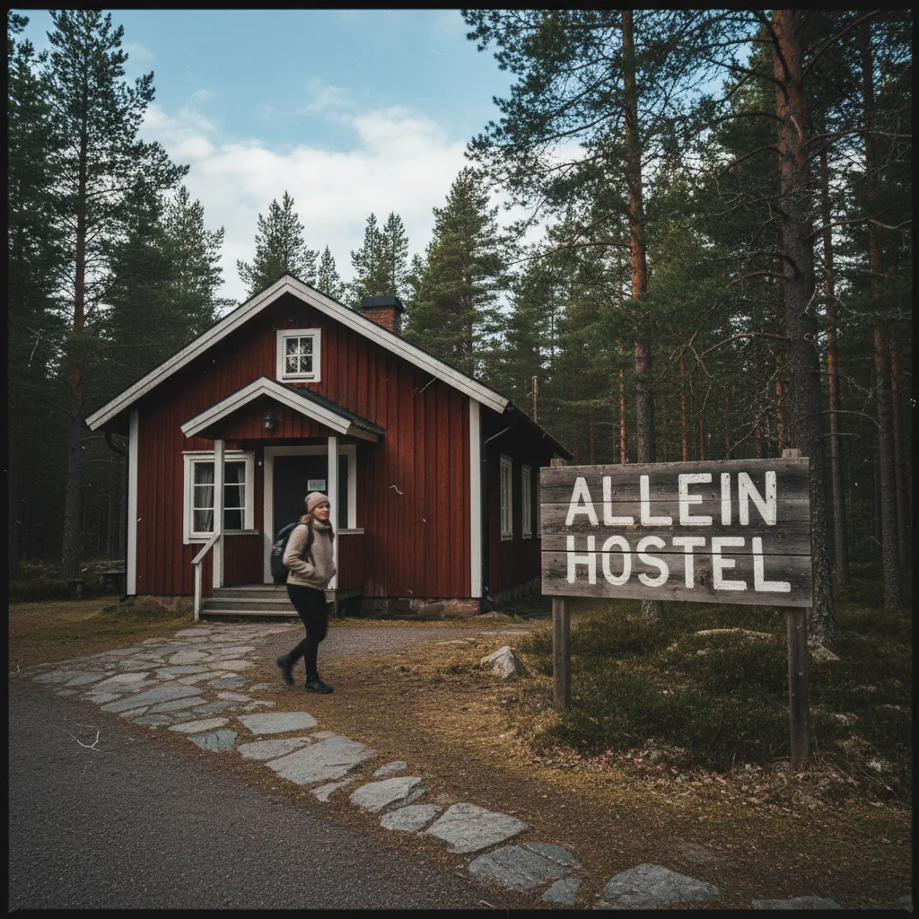 Gemeinschaftsraum eines norwegischen Hostels mit Reisenden