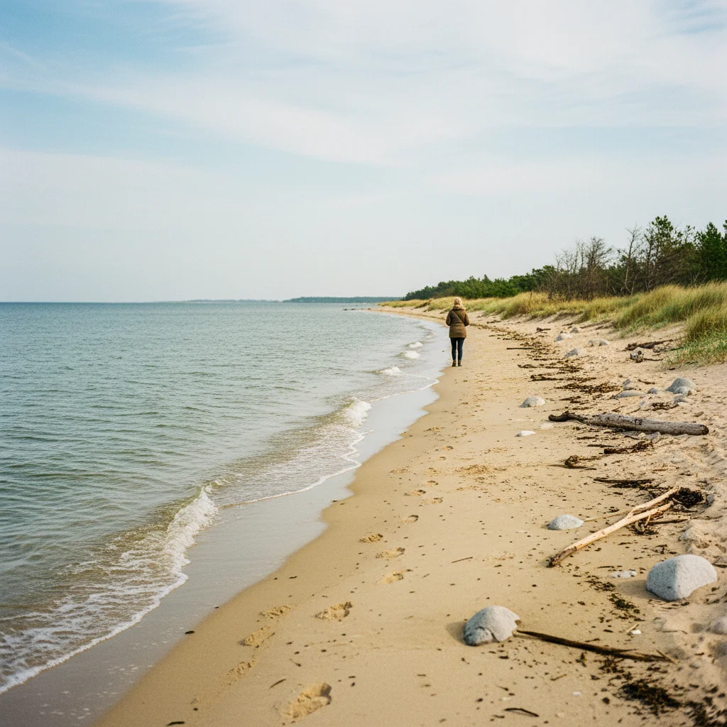 Ruhiger Sandstrand auf der Insel Als an der dänischen Ostseeküste