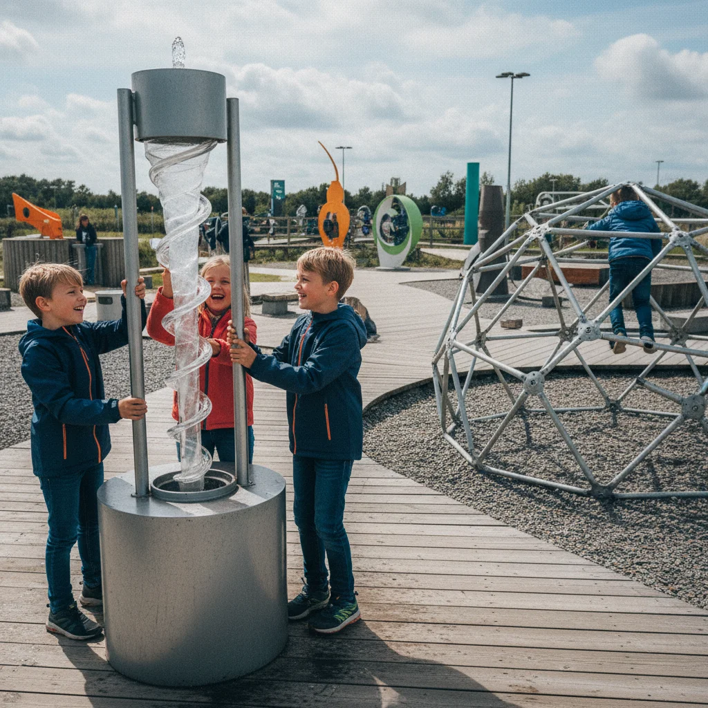 Kinder experimentieren im Universe Science Park auf der Insel Als