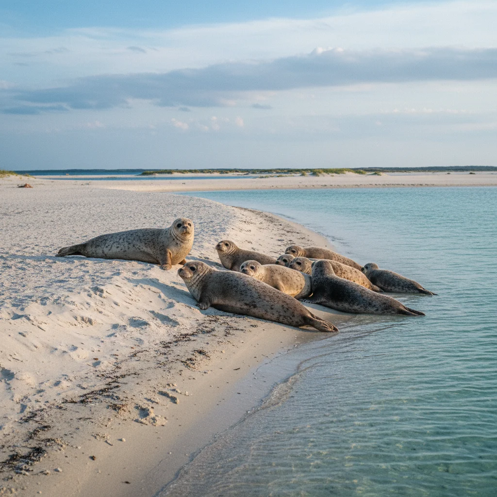 Kegelrobben auf den Sandbänken am Totten auf Anholt