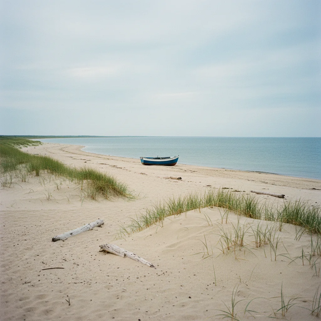 Einsamer Sandstrand auf der Insel Anholt im Kattegat