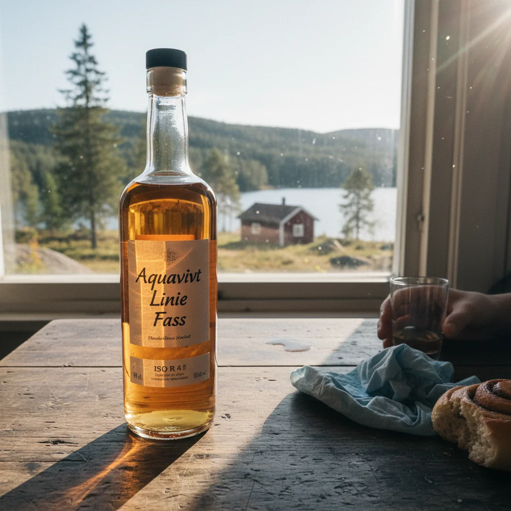 Sherryfässer mit Aquavit auf dem Deck eines Frachtschiffs