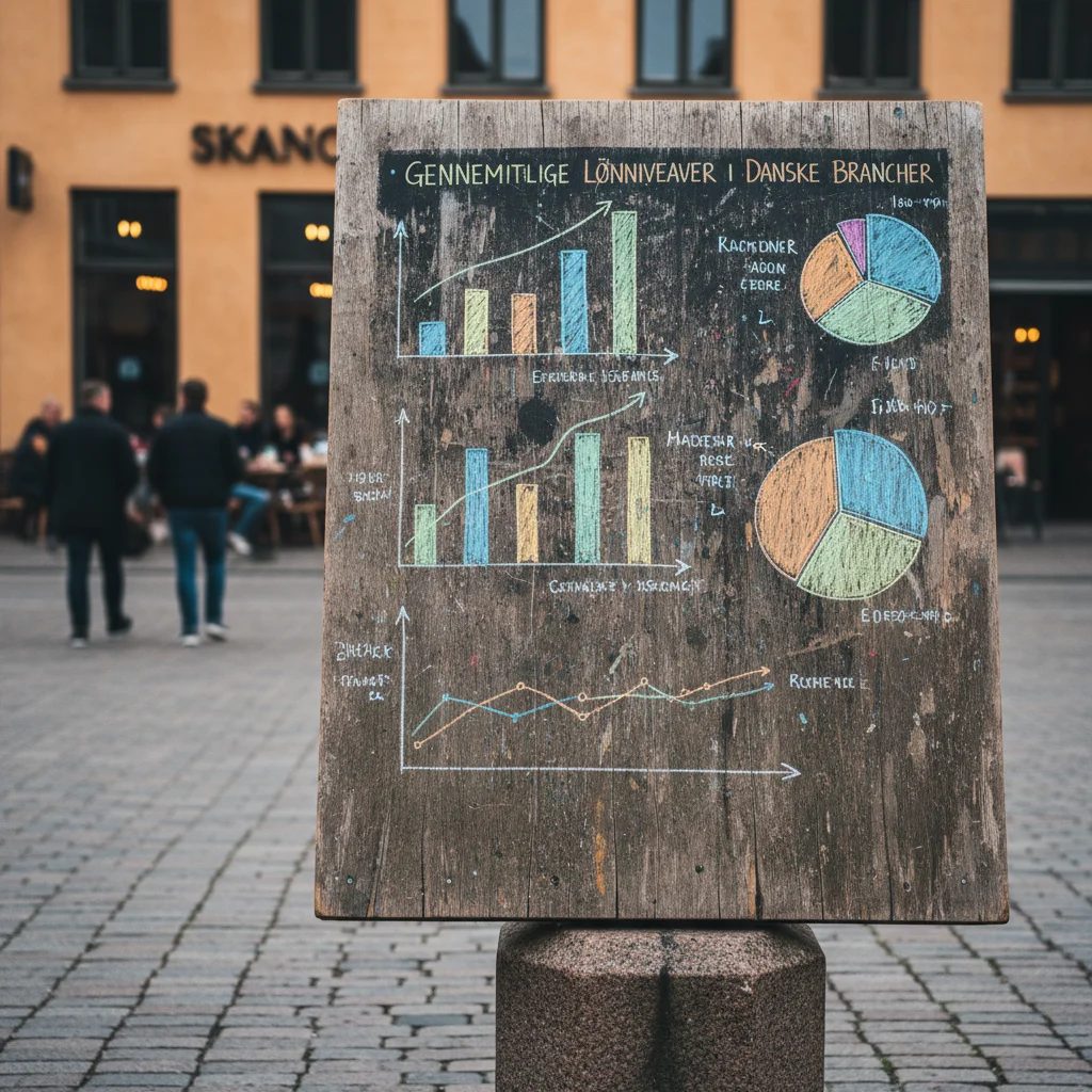 Infografik zu Gehaltsniveaus in verschiedenen Branchen in Dänemark