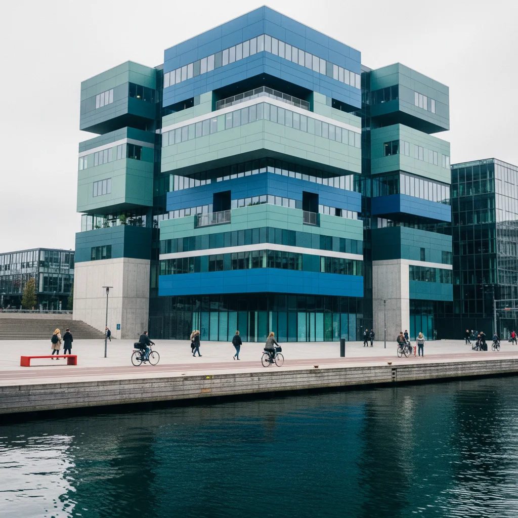 Das BLOX Gebäude am Kopenhagener Hafen, entworfen von OMA
