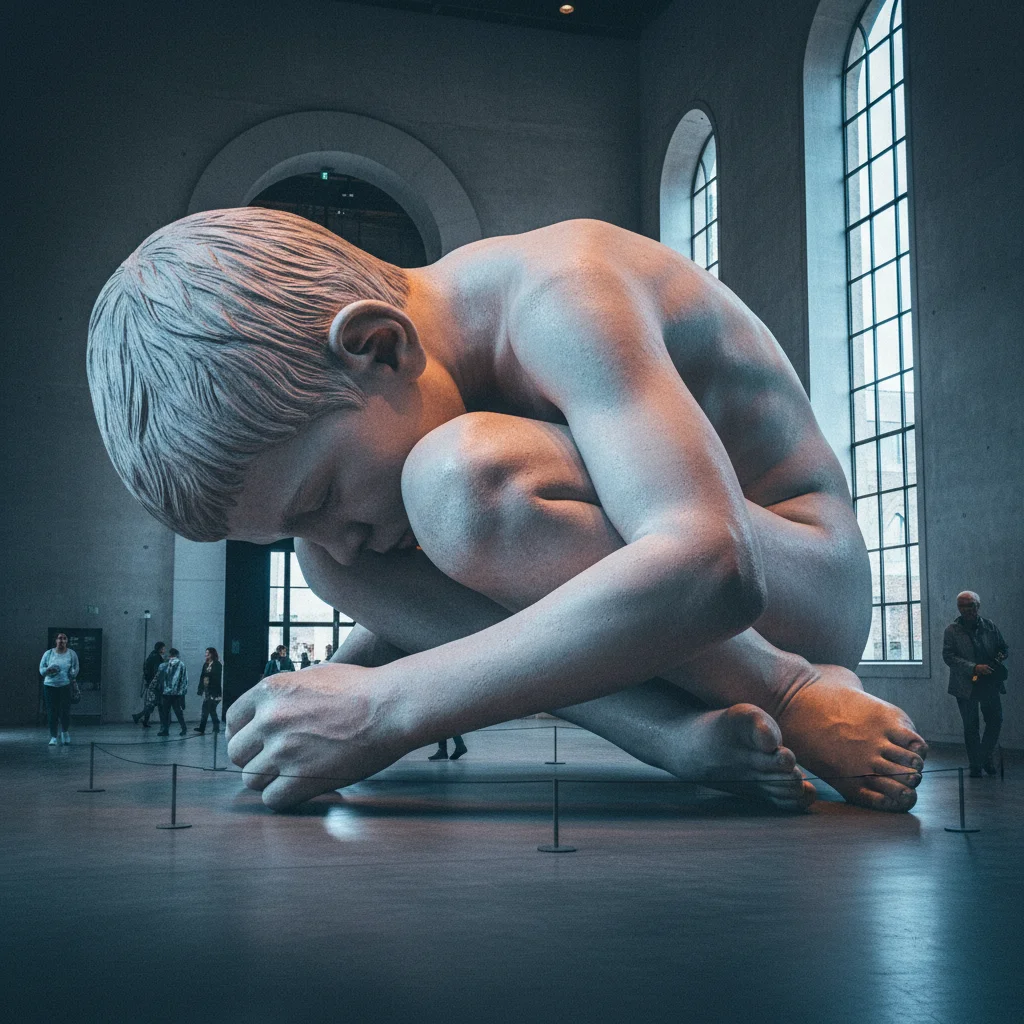 Die monumentale Skulptur Boy von Ron Mueck im ARoS Museum