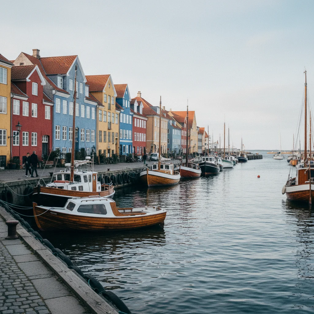 Hafen von Assens am Kleinen Belt mit Booten und historischen Gebäuden