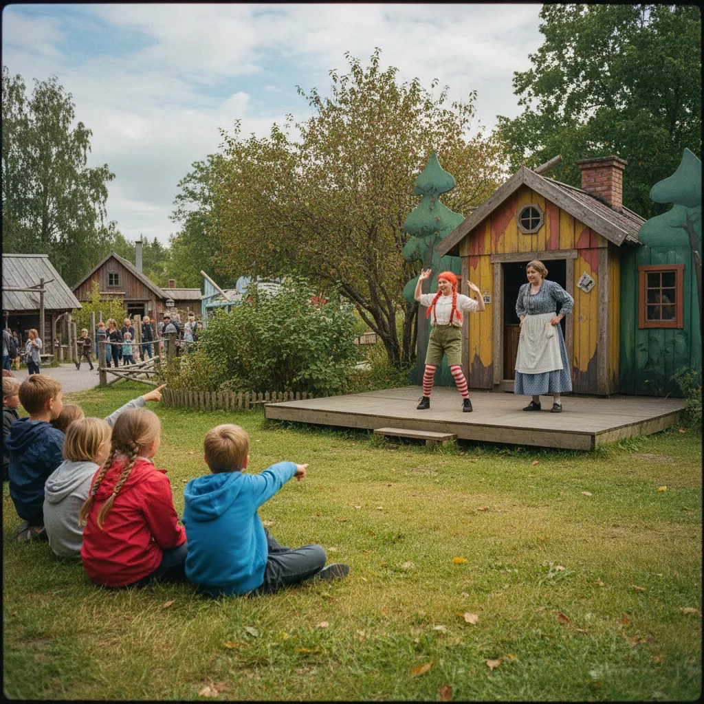 Nachgebaute Villa Kunterbunt im Themenpark Astrid Lindgrens Värld in Vimmerby