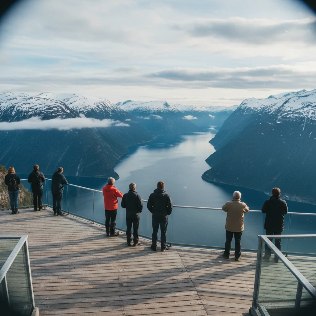 Die Stegastein-Aussichtsplattform 650 Meter über dem Aurlandsfjord