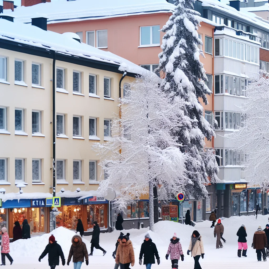 Winter in Finnland mit Schnee