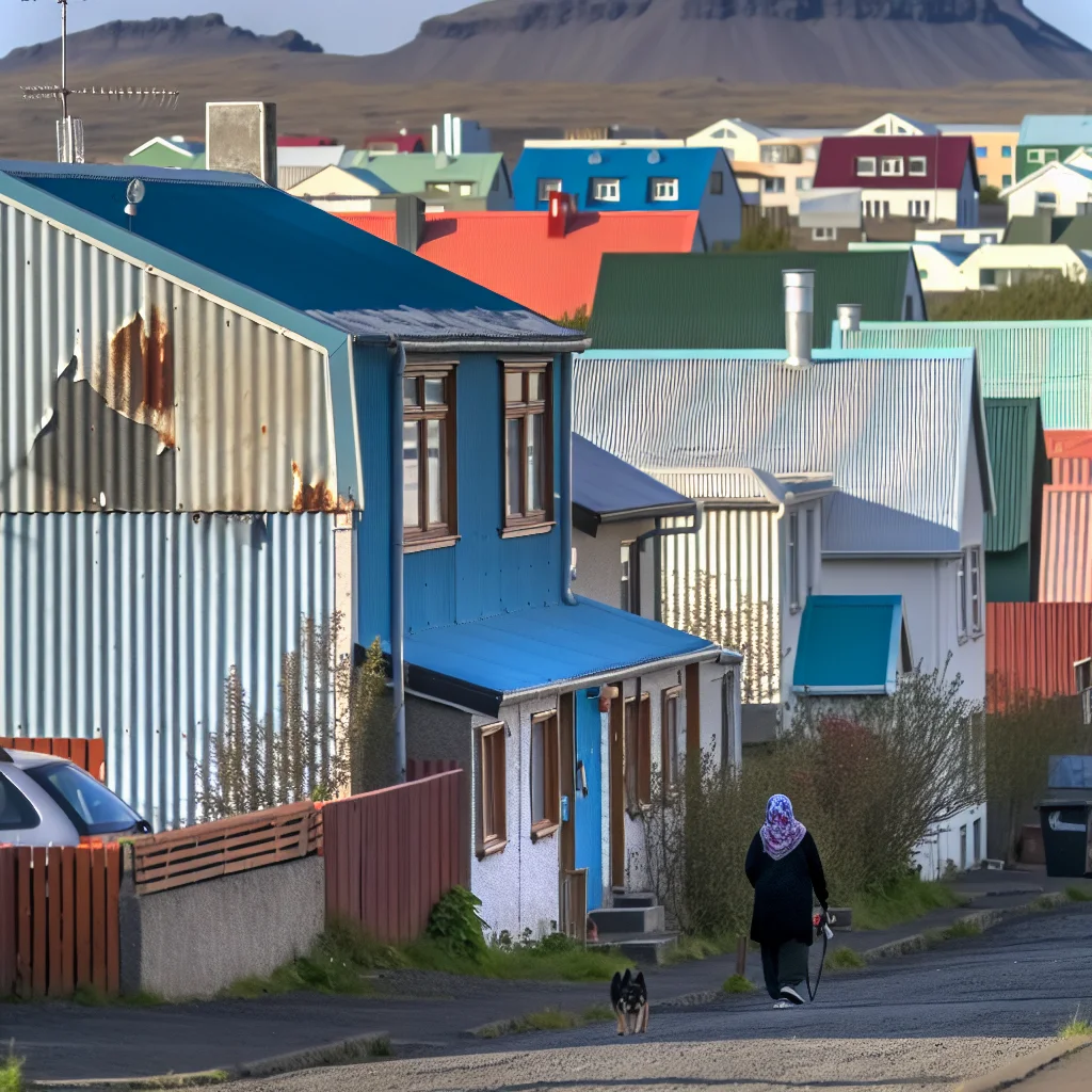 Leben in Reykjavik mit bunten Häusern und Blick auf die Hallgrimskirkja