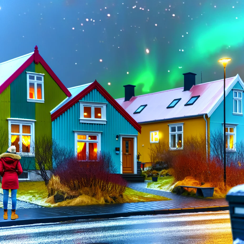 Nordlichter über einer verschneiten isländischen Landschaft