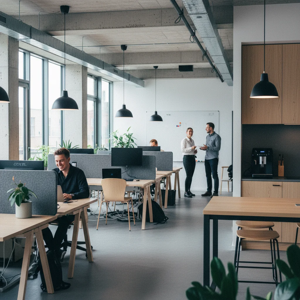 Modernes Büro in einem skandinavischen Unternehmen