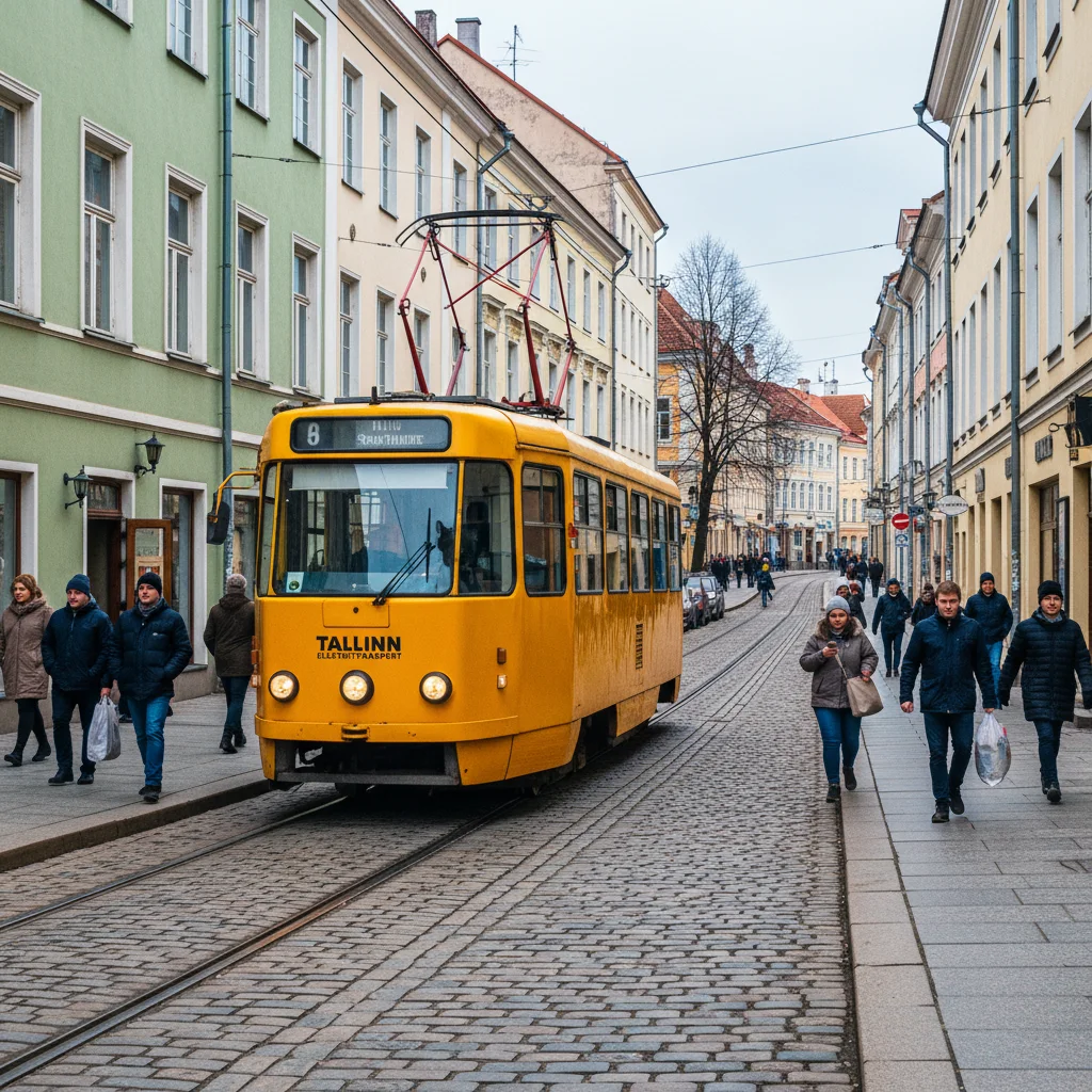 Straßenbahn in einer baltischen Hauptstadt