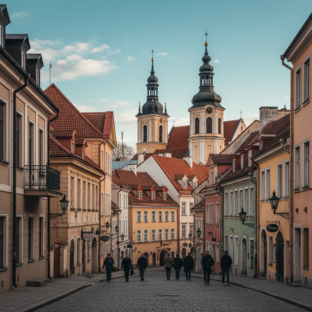 Barocke Kirchtürme und enge Gassen in der Altstadt von Vilnius