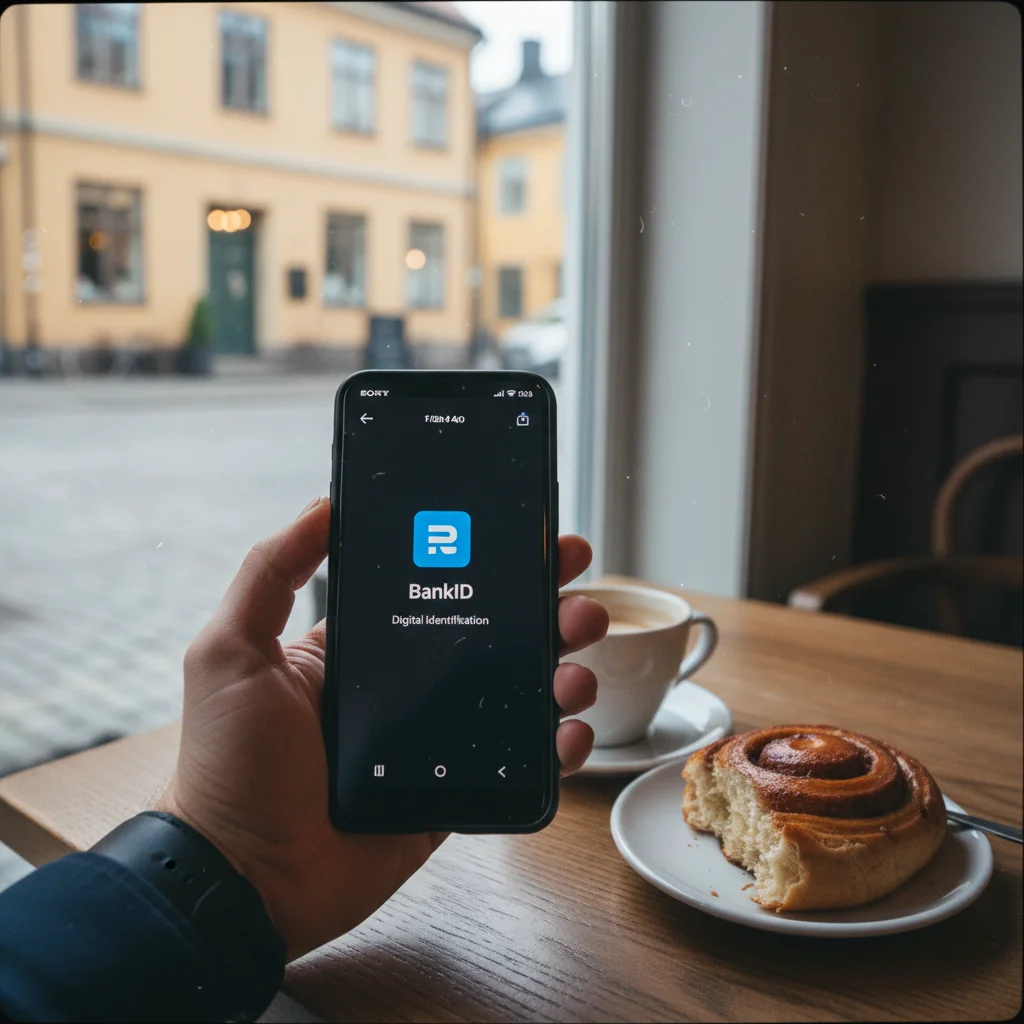 Smartphone mit BankID-App zur digitalen Identifikation