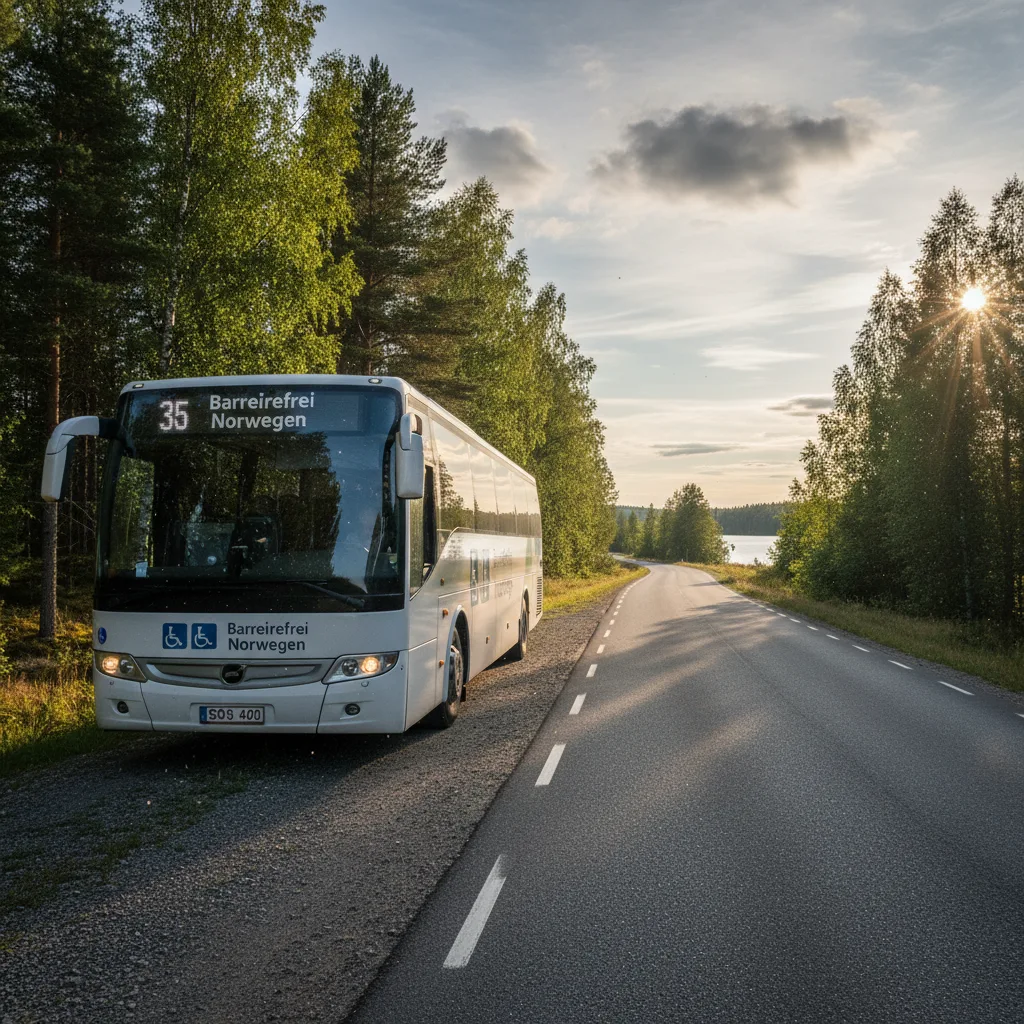 Barrierefreier Bus mit abgesenktem Einstieg in Norwegen
