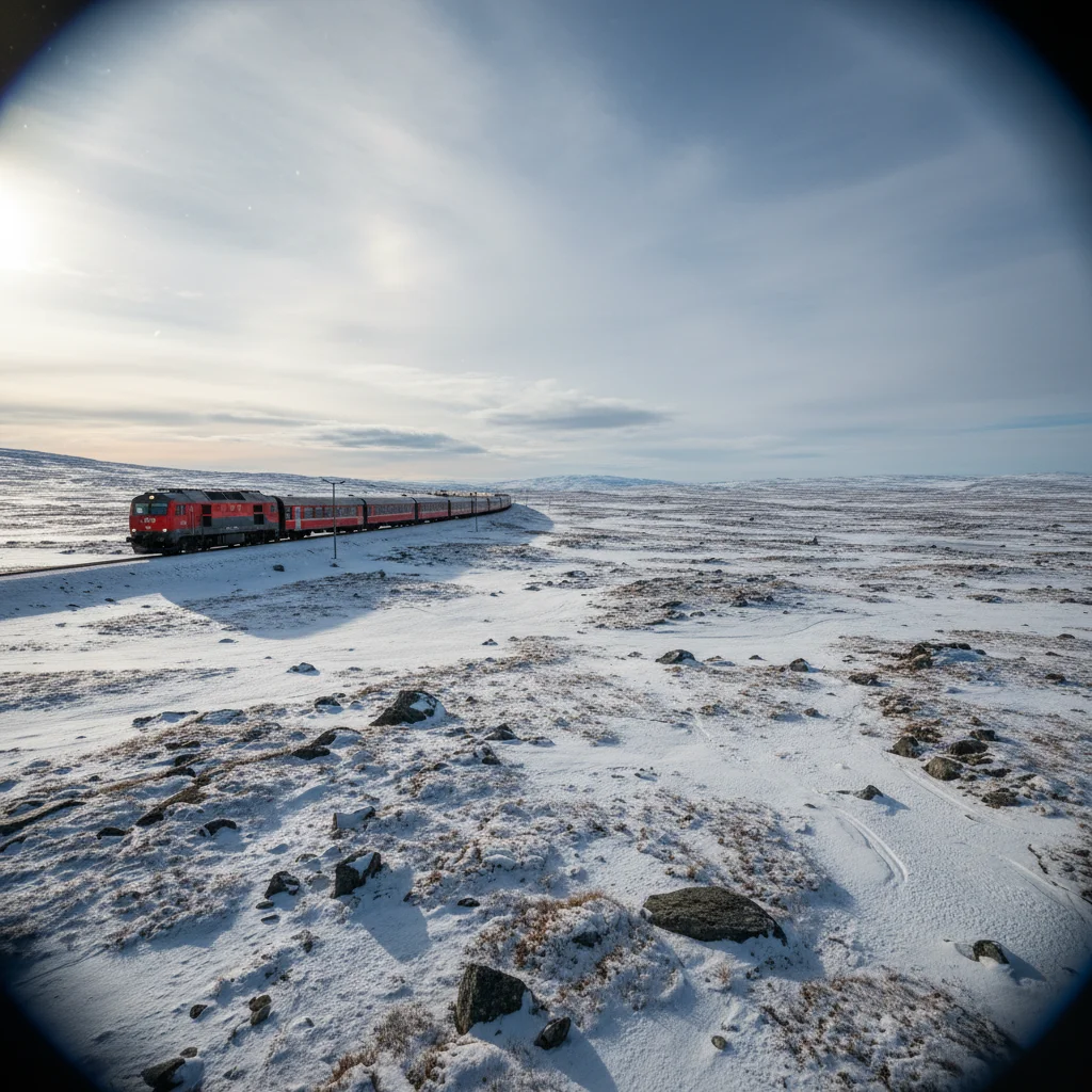 Bergensbahn fährt über die Hardangervidda Hochebene