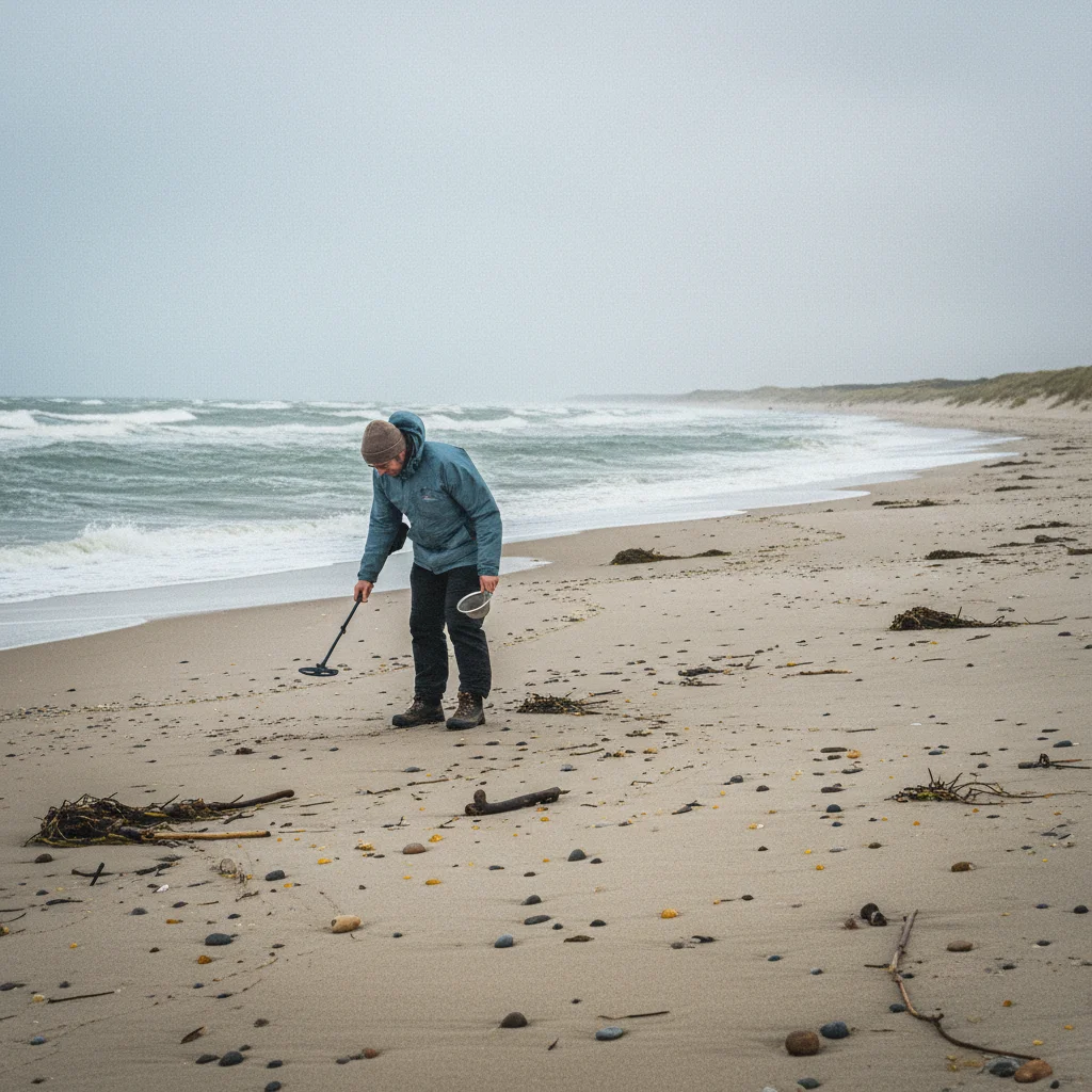 Bernsteinsuche am dänischen Nordseestrand