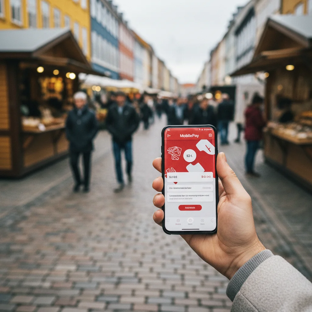 MobilePay App auf einem Smartphone in Dänemark