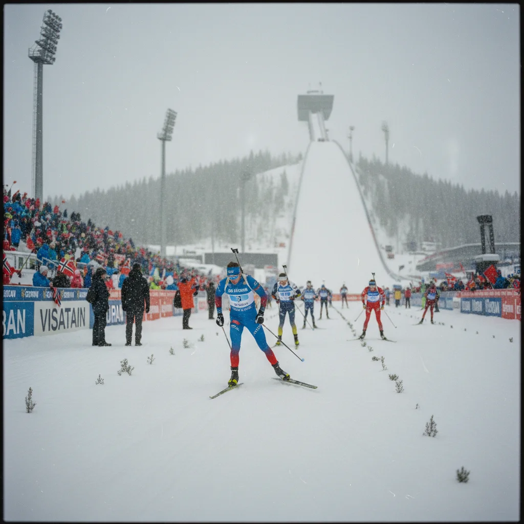 Biathlon-Arena am Holmenkollen mit Zuschauern