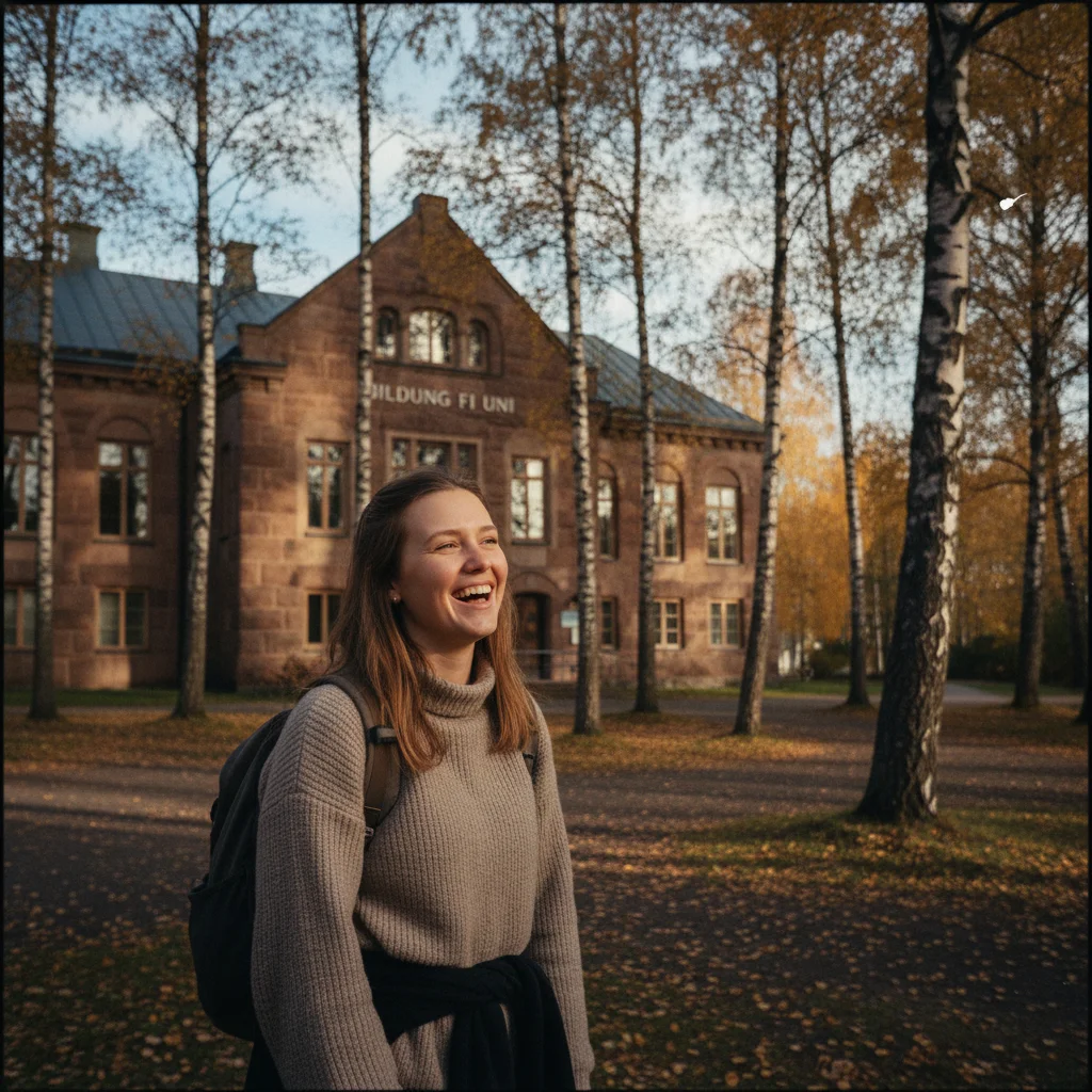 Finnische Universität mit modernem Campus und Studierenden