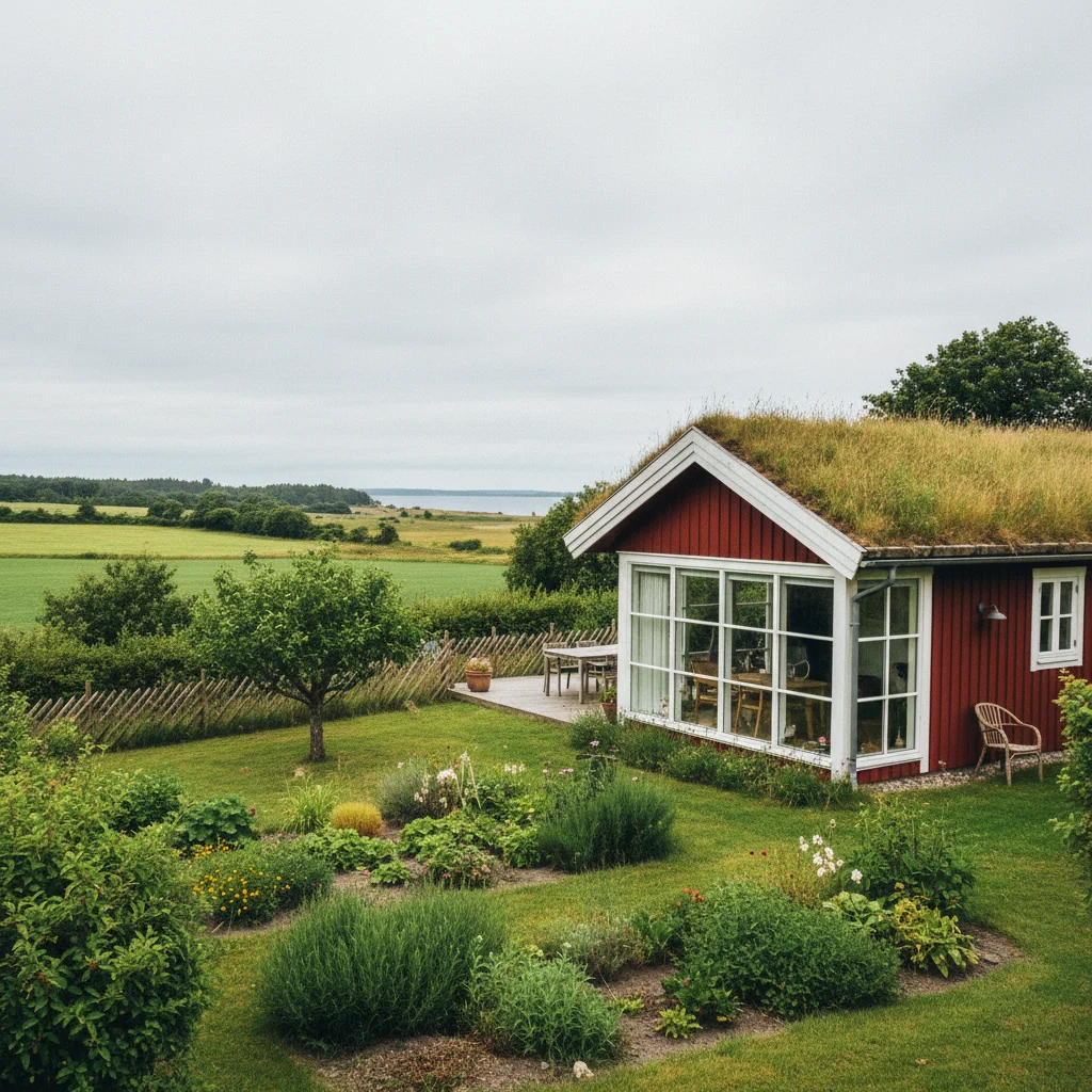 Gemütliches Ferienhaus auf Bogø mit Garten und Blick ins Grüne