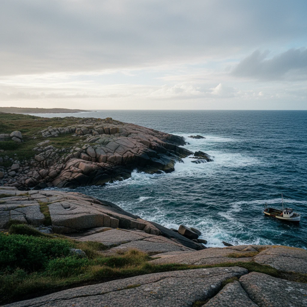 Die zerklüftete Granitfelsküste im Norden von Bornholm
