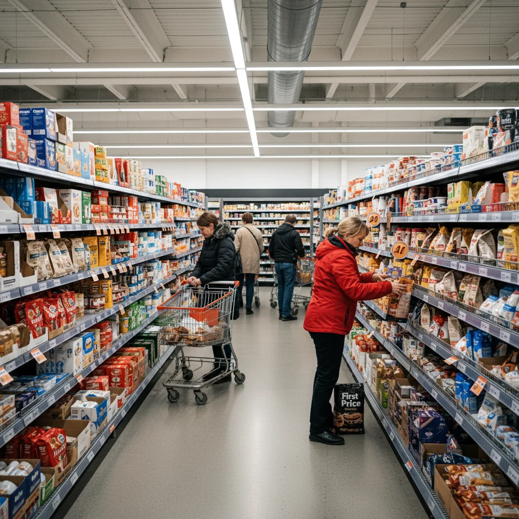 Supermarkt in Norwegen mit guenstigen Eigenmarken