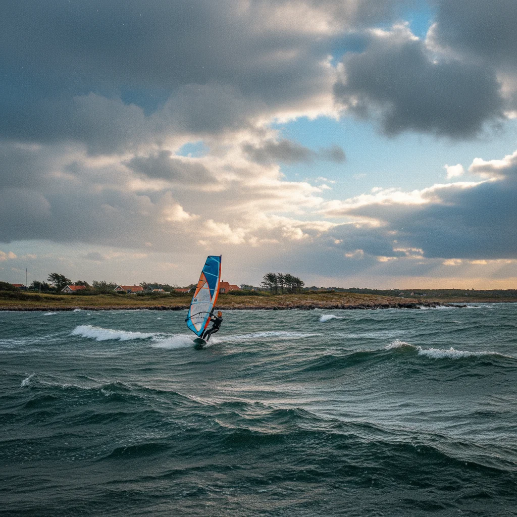 Windsurfer auf der Nordsee bei Cold Hawaii