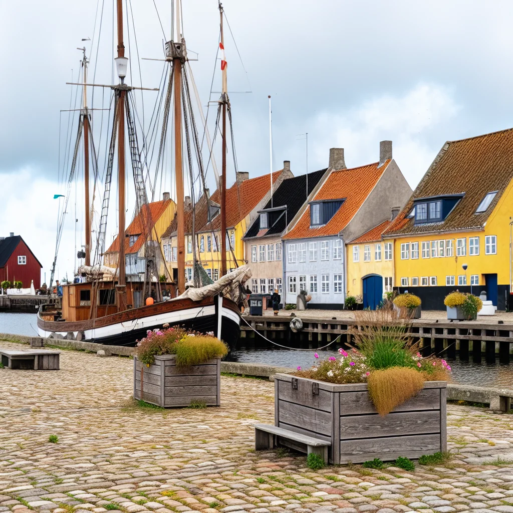 Bunter Hafen auf der Insel Ærø in der dänischen Südsee