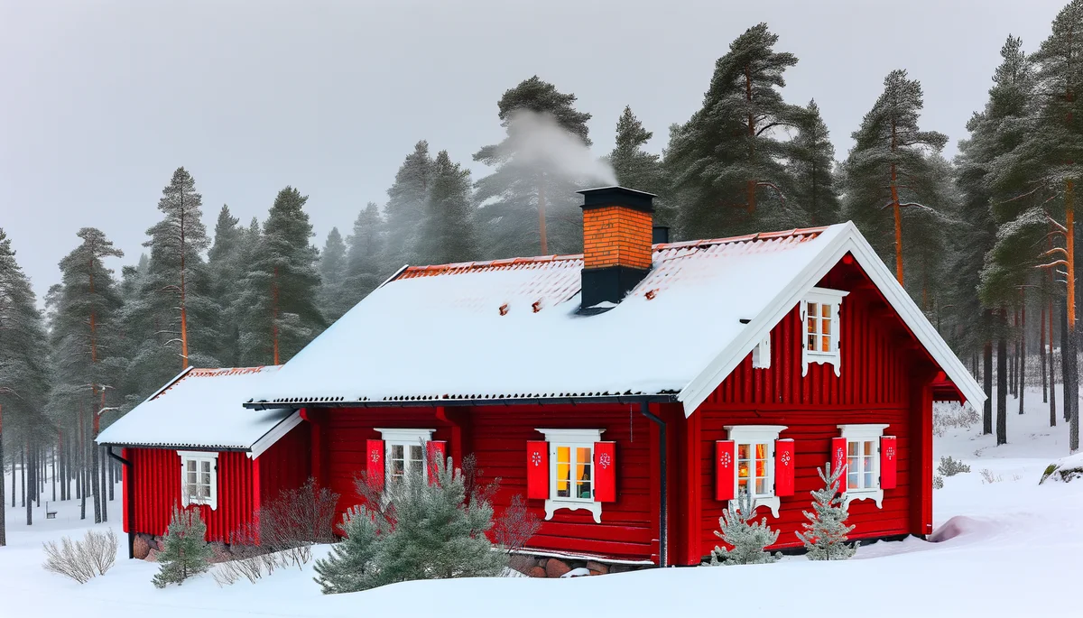 Ferienhaus in Dalarna im Winter