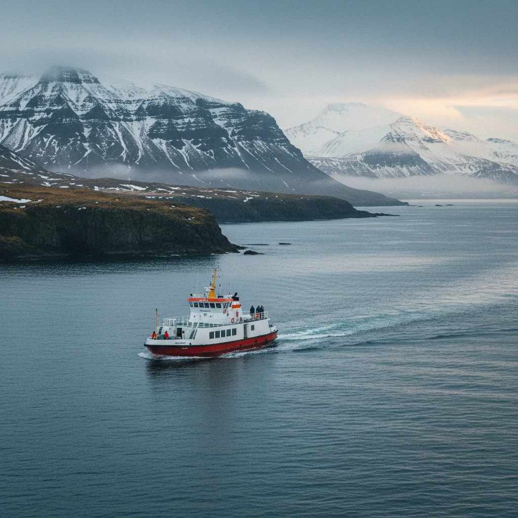 Fähre von Dalvík nach Grímsey auf dem Eyjafjörður