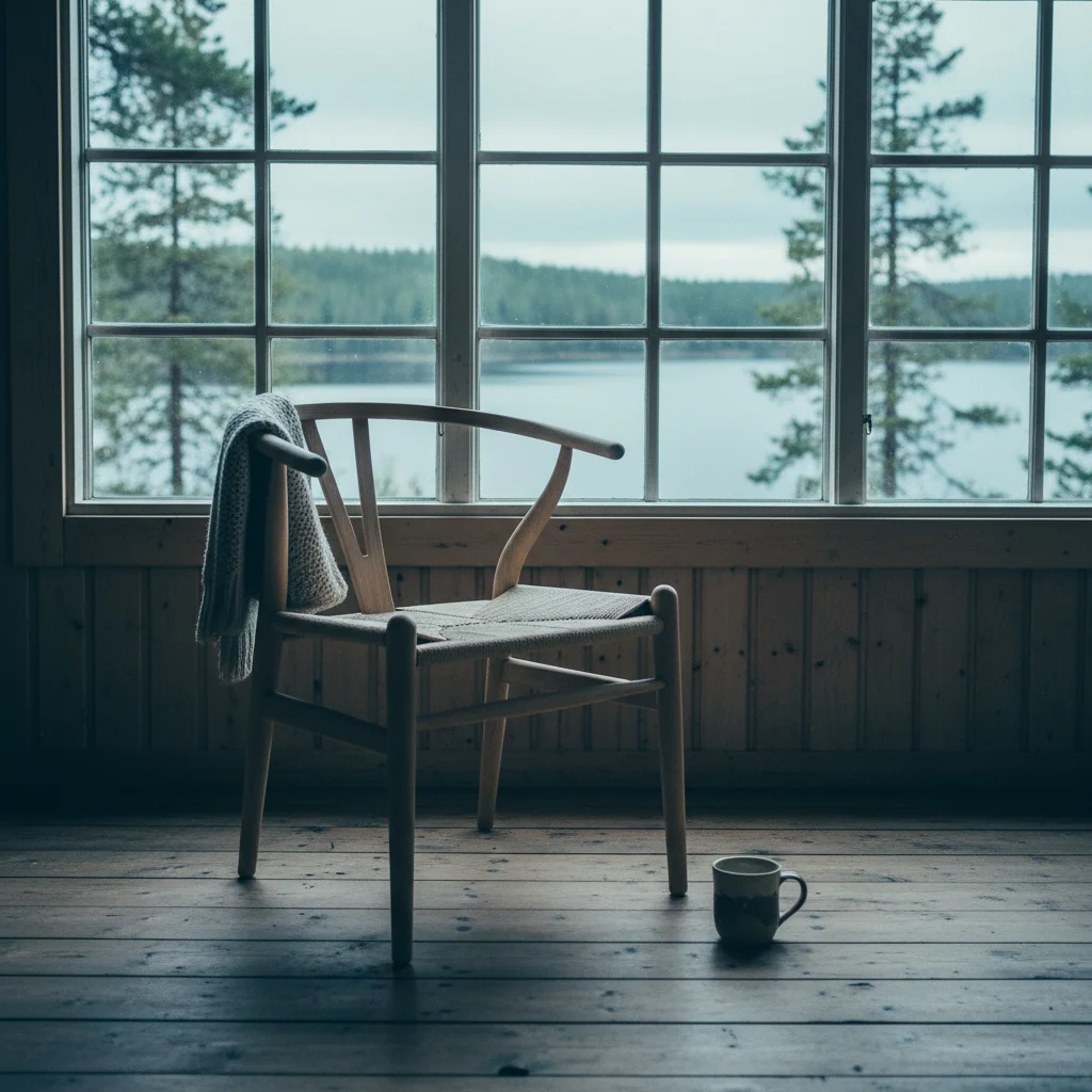 Hans J. Wegner Wishbone Chair aus hellem Buchenholz
