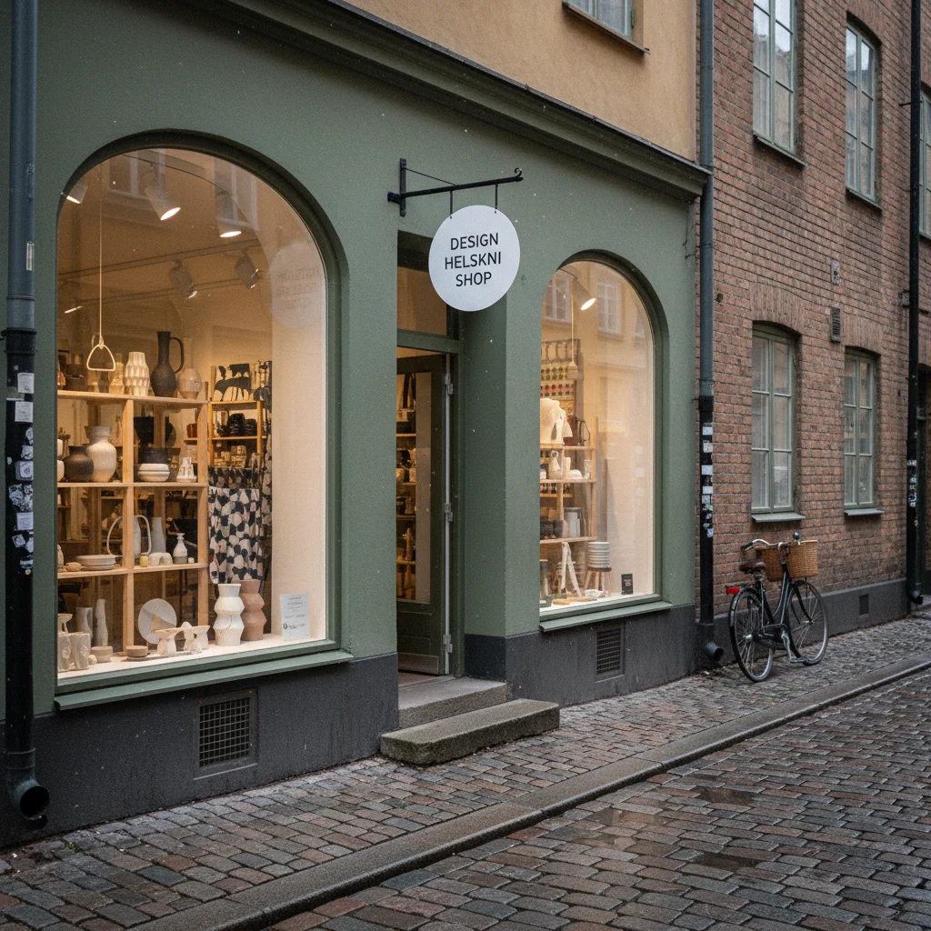 Designgeschäft in Helsinki mit finnischen Produkten