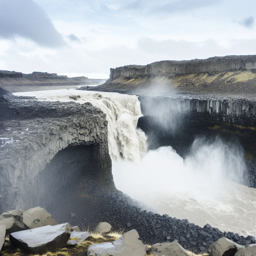 Dettifoss, der mächtigste Wasserfall Europas in Nordisland