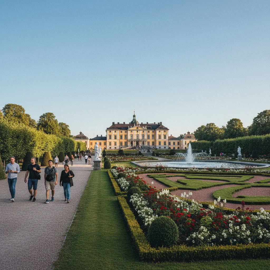 Schloss Drottningholm bei Stockholm mit Barockgarten