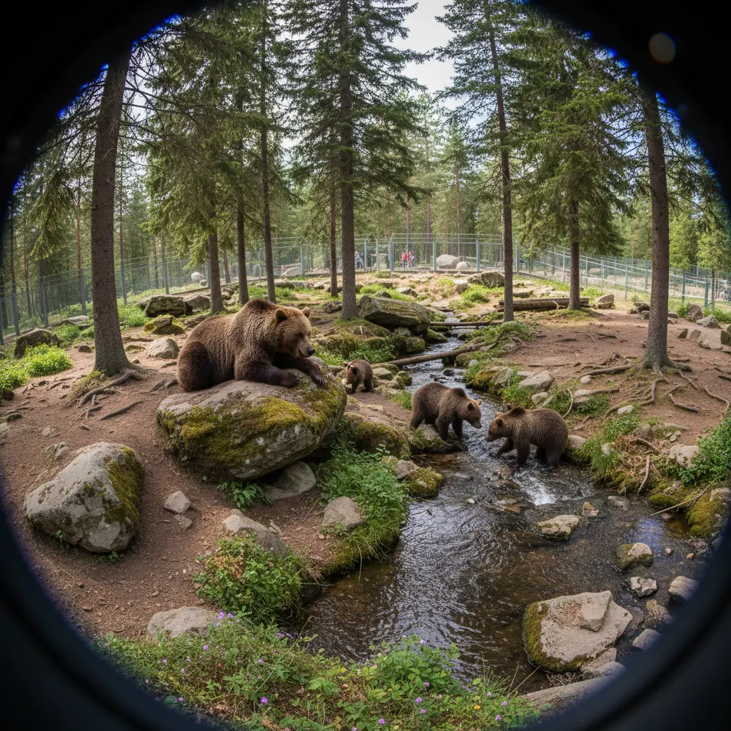 Tiere im Kristiansand Dyrepark in natürlichem Gehege