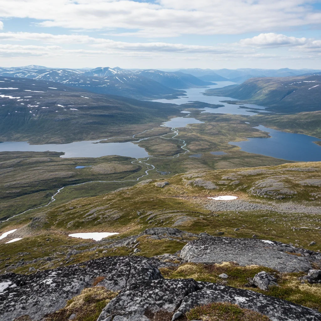 Die weite Hochebene der Hardangervidda mit kleinen Seen