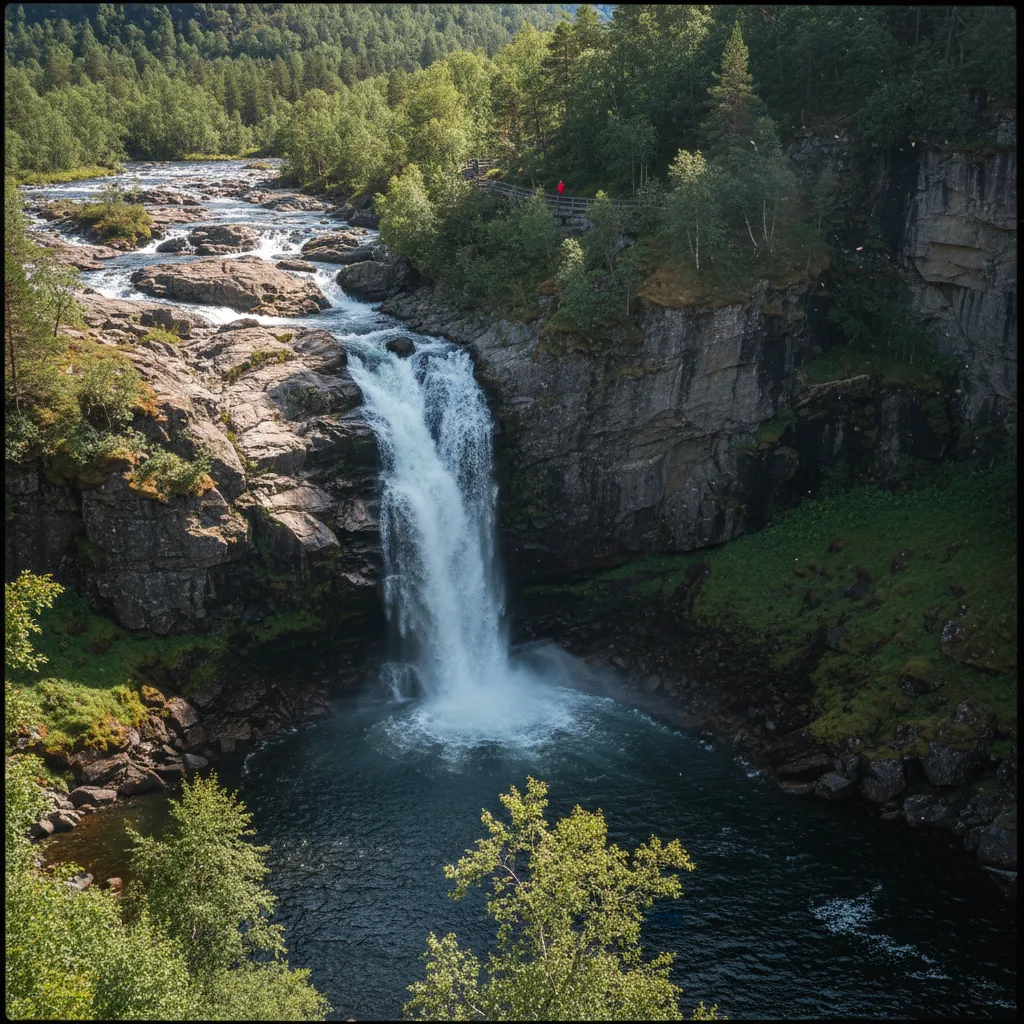Der Vøringsfossen stürzt 182 Meter in die Tiefe