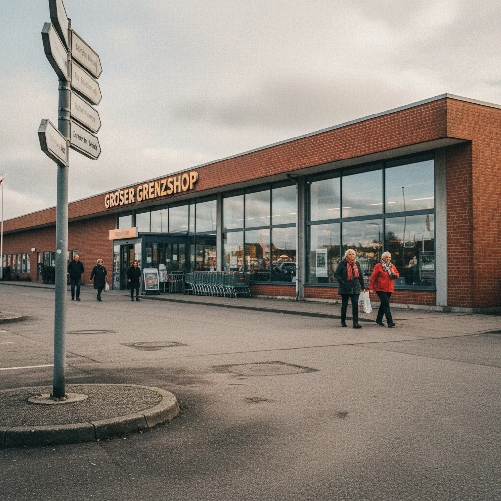 Großer Grenzshop an der deutsch-dänischen Grenze
