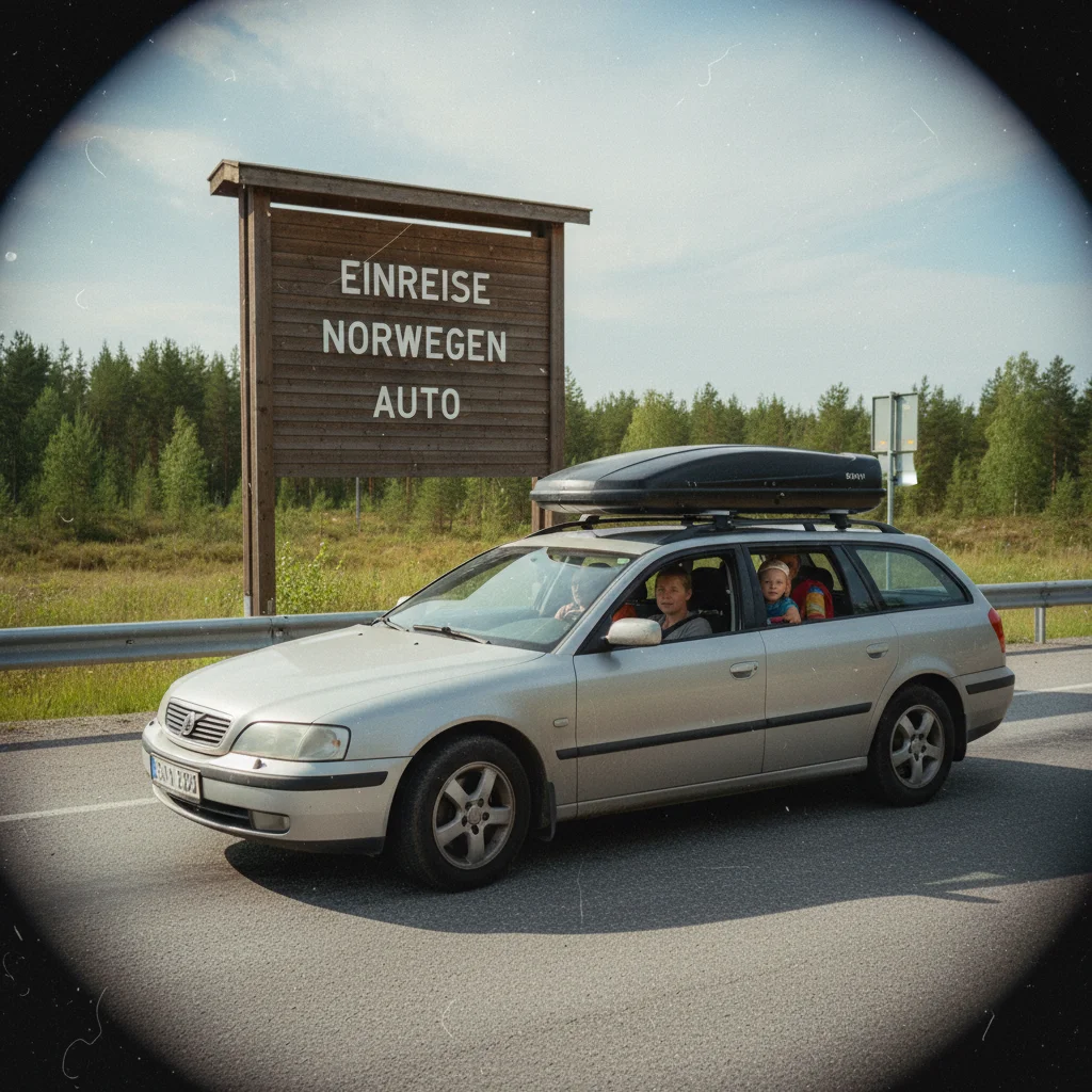 Auto an der norwegischen Grenze