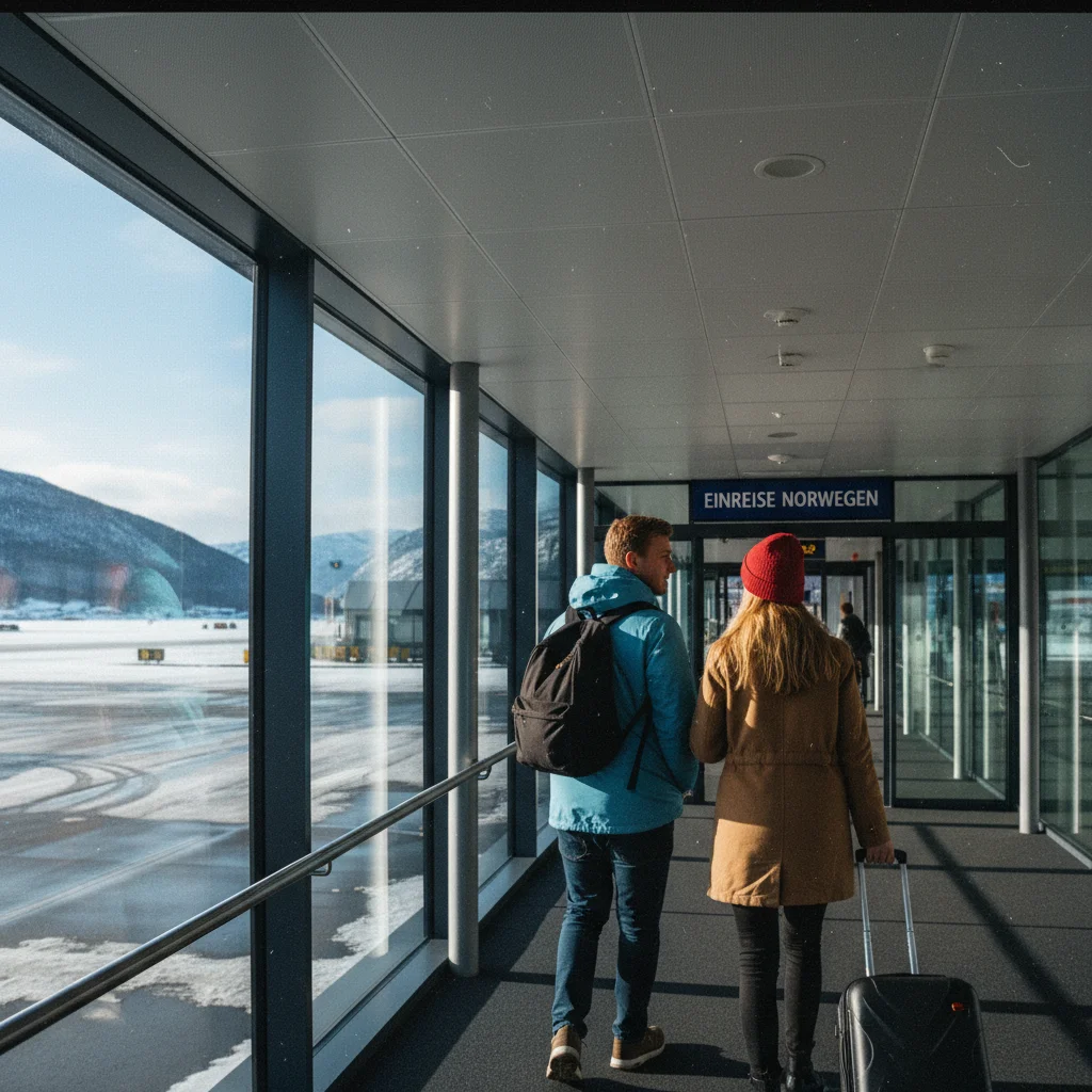 Passkontrolle am norwegischen Flughafen