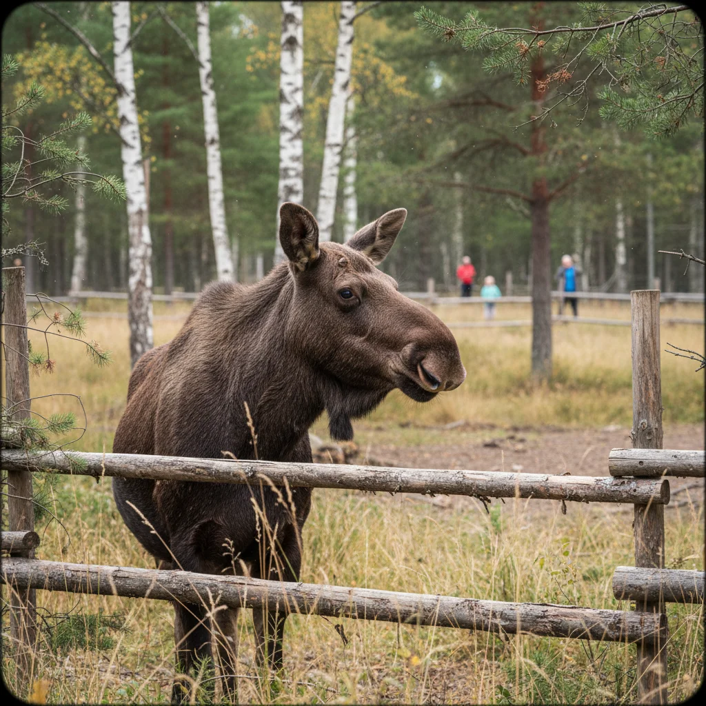 Waldlandschaft in Småland mit typischer Mischung aus Nadelbäumen und Birken, Elch-Habitat