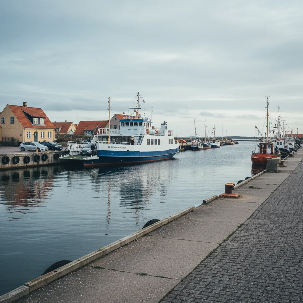 Die Fähre nach Endelave im Hafen von Snaptun