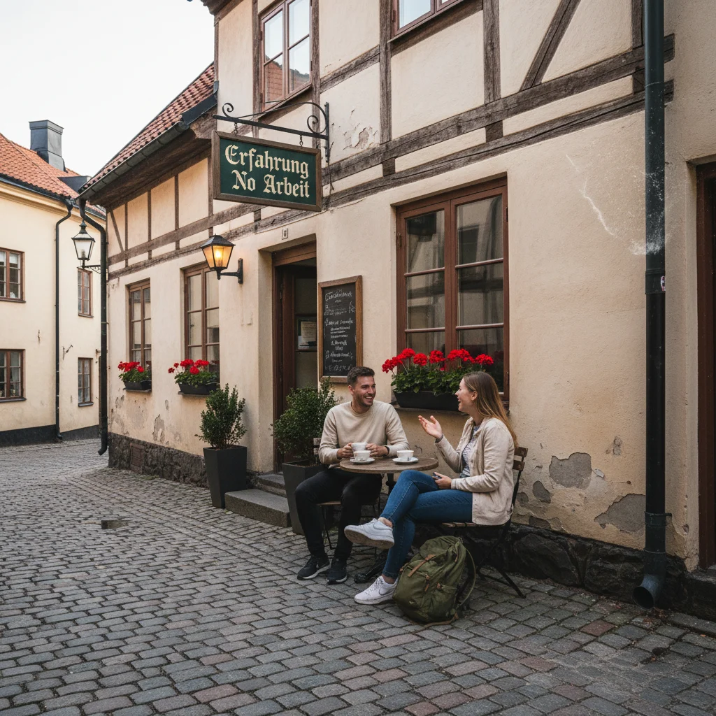 Modernes norwegisches Büro mit offenem Grundriss und großen Fenstern
