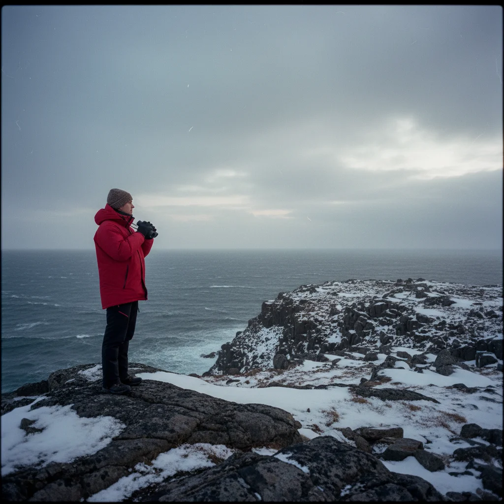 Blick auf das Nordkap vom Hurtigruten-Schiff aus