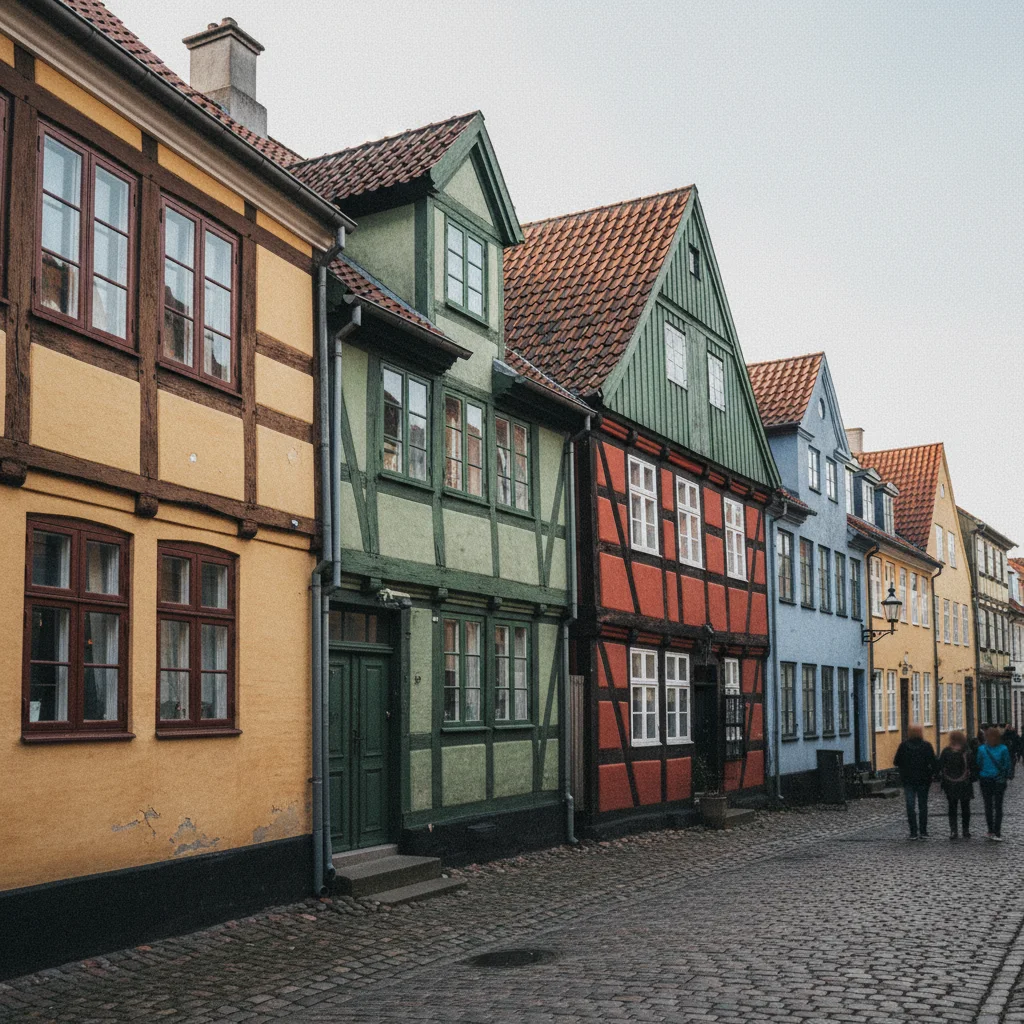 Malerische Fachwerkhäuser in der Altstadt von Faaborg